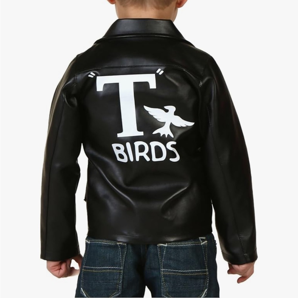 Kids GREASE Black Faux Leather Jacket - 18mo T Birds